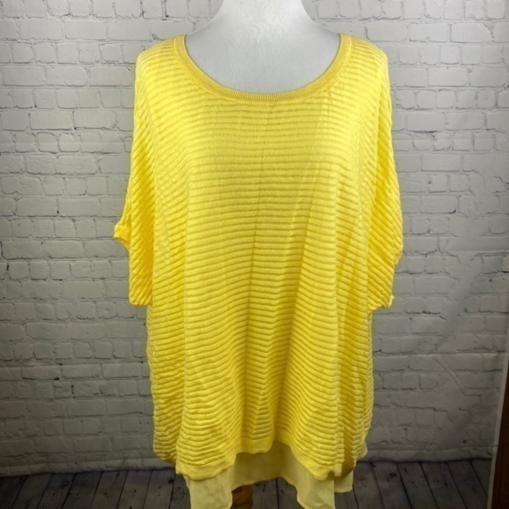 NWT Lane Bryant yellow striped‎ shirt size 22/24